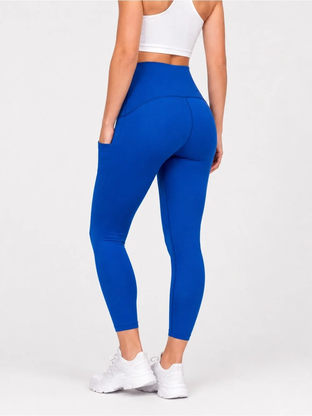 SPANX Booty Boost Pocket Leggings Royal Blue High Rise Size L - Picture 2 of 9